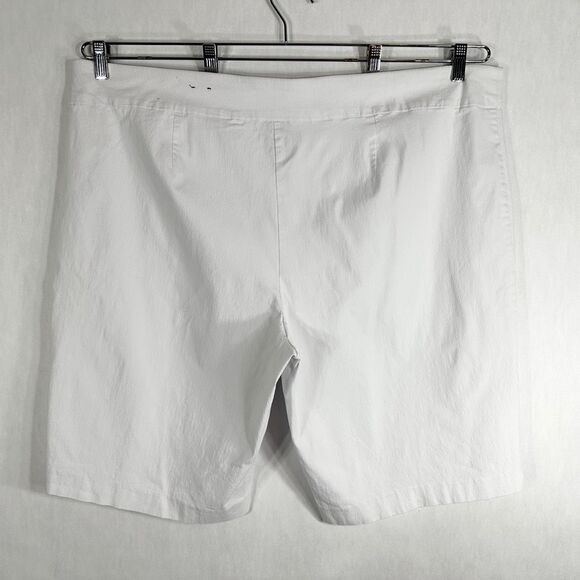 Avenue Plus Size 26 Shorts White Solid High Rise Pull On‎ 12 Inch Stretch 467 - Picture 2 of 11